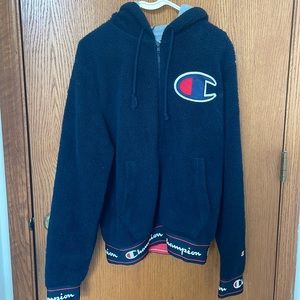 Good Condition Dark Blue Small Champion Sherpa/Pull over Jacket